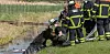 Pferd Kalle wurde von der Feuerwehr aus dem Graben gezogen