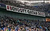Boycott-Qatar-Banner in der Veltins Arena auf Schalke