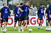 DFB Training. Zu sehen sind v.l. Chris Führich, Deniz Undav, Niclas Füllkrug und Jamal Musiala