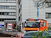 Ein Rettungswagen, ein Notarzt sowie ein Löschfahrzeug rückten zur Polizeiwache in der Möllner Landstraße an.