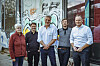 Christiane Schneider, Andreas Speit, Moderator Marco Carini, Nils Schuhmacher und Andy Grote kurz vor dem MOPO-Talk (v.l.n.r.).
