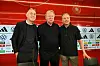 DFB-Präsident Bernd Neuendorf, Horst Hrubesch und DFB-Geschäftsführer Andreas Rettig gaben am Freitagmorgen eine gemeinsame Pressekonferenz.