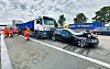 Bei dem Unfall auf der A1 waren mehrere Fahrzeuge beteiligt.