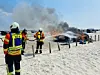 Brennender Wohnwagen am Ordinger Strand