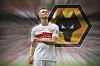 Fotomontage von Sasa Kalajdzic und dem Logo der Wolverhampton Wanderers.