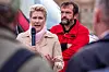 Manuela Schwesig (SPD), die Ministerpräsidentin von Mecklenburg-Vorpommern, spricht vor den Schiffbauern aus den drei insolventen MV-Werften in Mecklenburg-Vorpommern.