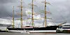 Die Viermastbark 'Peking' liegt an der Pier der Peters Werft.