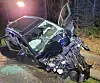 Das Auto wurde bei dem Unfall völlig zerstört