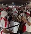 Die georgischen Fans machen in Hamburg Stimmung