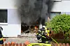 Die Feuerwehr löschte den brennenden Balkon.