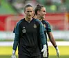 Ann-Katrin Berger beim Aufwärmen fürs Testspiel.