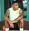 Ransford Königsdörffer zog nur das Trainingsshirt Ghanas über.