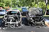 Mehrere Fahrzeuge brannten in Rostock aus. Insgesamt waren 10 Autos betroffen.