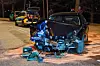 Der BMW krachte in einem Ampelmast.