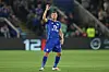 Jamie Vardy von Leicester City zeigt eine Null mit seiner Hand