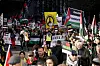 Rund 300.000 Menschen haben in London an einer Palästina-Demo teilgenommen und sind vom Hyde Park zur US-Botschaft in Vauxhall marschiert.