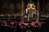 Bürgermeister Peter Tschentscher (SPD) spricht beim traditionellen Matthiae-Mahl im Rathaus.