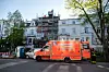 Von diesem Gerüst stürzte der Arbeiter in die Tiefe.