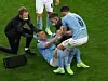 Nach einem Zusammenstoß mit Antonio Rüdiger musste Kevin de Bruyne den Platz verlassen. Diagnose: Nasenbein- und Augenhöhlenbruch