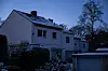 Häuser in einer Straße in Berlin nach einem Stromausfall.