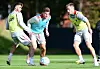 Betim Fazliji, Marcel Beifus und Lars Ritzka im St. Pauli-Training