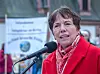 Margot Käßmann auf einer Kundgebung im Februar.
