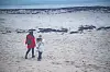 Schwarze Ablagerungen am Strand von Rügen