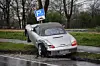 Das Wrack eines Porsches an der Horner Rampe.