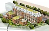 Diese Visualisierung zeigt eine Übersicht vom Wohnquartier „Blücherhöfe“.