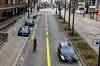 Ordentlich Platz für Radfahrer auf der neuen Pop-Up-Bikelane in der HafenCity.