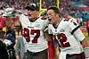 Rob Gronkowski und Tom Brady jubeln