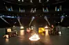 Hamburg: Mitten in der Barclaycard-Arena wurde ein kleines Lagerfeuerkonzert aufgebaut.