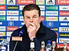 HSV-Trainer Dieter Hecking nach dem Spiel gegen St. Pauli bei der Pressekonferenz