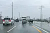 Der Verkehr vorm Elbtunnel Richtung Norden. Eine sechs Zentimeter hohe Schwelle sorgt für Stau.