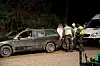 Polizeikontrolle am Straßenrand.