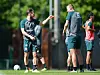 Beim Training hatten Dimitrios Diamantakos (l.) und Henk Veerman in dieser Woche jede Menge Spaß.