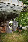 Ruder und Schraube des Fischkutters sind noch in ganz ordentlichem Zustand.