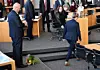 Der Blumenwurf im Thüringer Landtag.