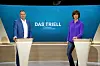 Die Moderatoren Oliver Köhr (ARD) und Maybrit Illner (ZDF).