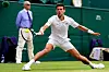 Novak Djokovic streckt sich nach dem Ball