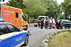 Polizisten am Unfallort in Ohlsdorf.