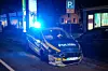 Der beschädigte Streifenwagen der Bundespolizei.