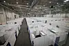Bereits 2022 wurden ukrainische Geflüchtete in den Messehallen untergebracht. (Archivbild)