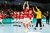HSV-Handball-Spieler feiern ihren Sieg
