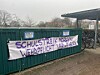 Ein Plakat aus Sülldorf: „Schulstreik Morgen Wehrpflicht verweigern“.