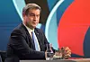 CSU-Parteichef Markus Söder sitzt in einem Wahlstudio des ZDF.
