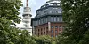 Vom Schanzenpark aus zu sehen: Fernsehturm und Mövenpick-Hotel.