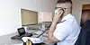 Soldat am Telefon