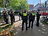Polizisten am Tatort in der Sternschanze