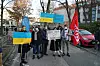 Die Jugendorganisationen von SPD, Grünen, CDU und FDP versammelten sich am Mittwoch vor dem russischen Konsulat in Hamburg.
